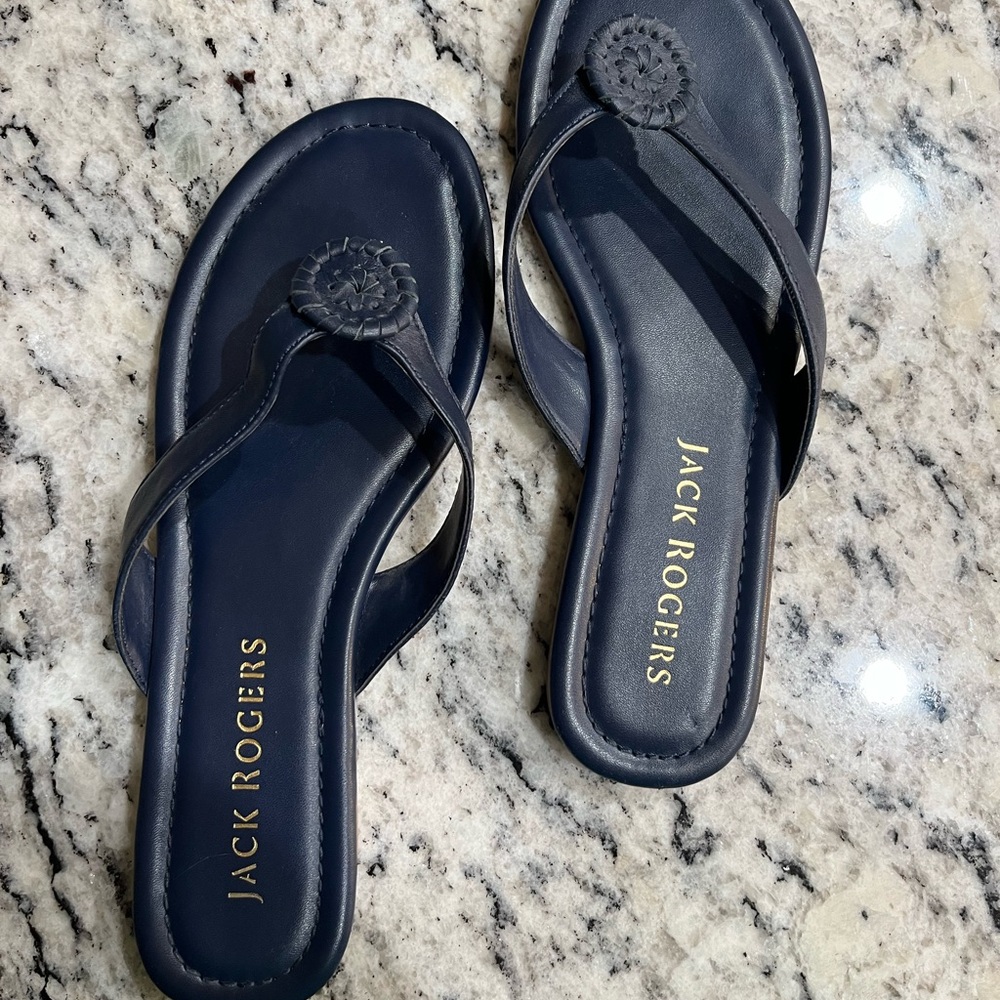 Navy Jack Rogers Rowan Flip Flops. Size 9.